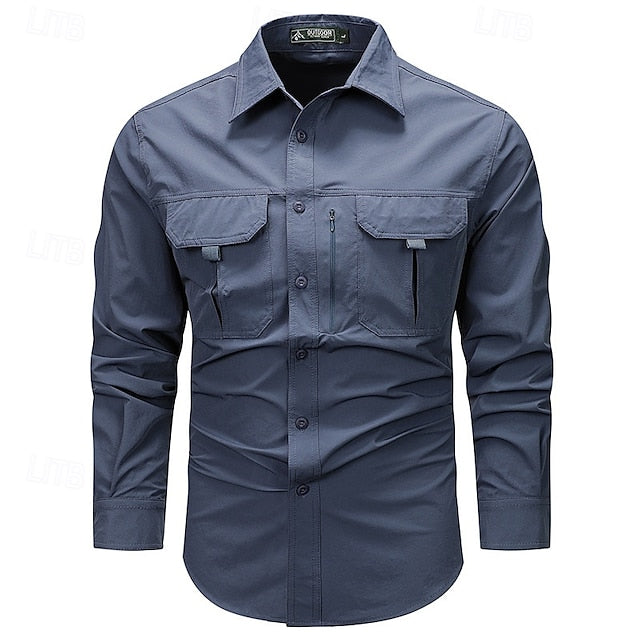 Workwear Shirts Button Shirt Men's Work Up
