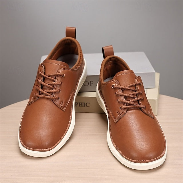 Blue Oxford Lace-Up Leather Shoes Men's – Navy Classic