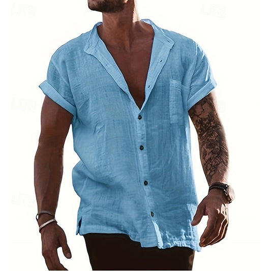 Beach Button Summer Up Shirt Men's Casual