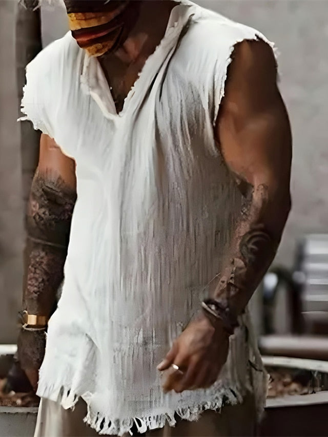 Viking Shirt Summer Beach Linen Style Men's