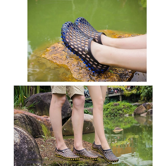 Blue Women's and Men's Perforated Barefoot Black