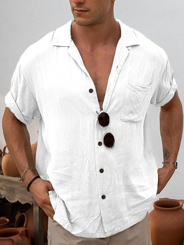 Linen Cotton Summer Shirt Men's