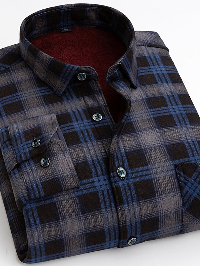 Chevron Vacation Shacket Round Men's / Plaid Striped