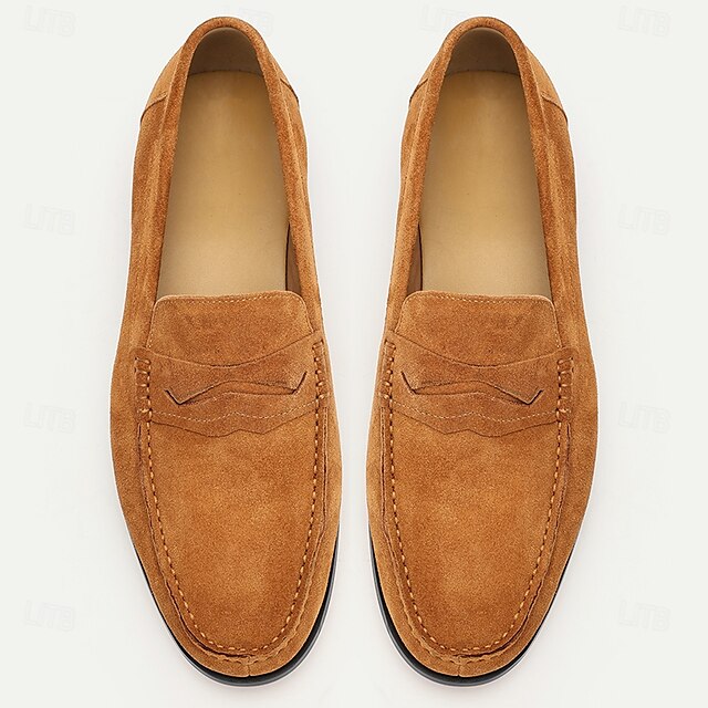 Leather Slip-On Penny Classic Men's Loafers – Tan Suede