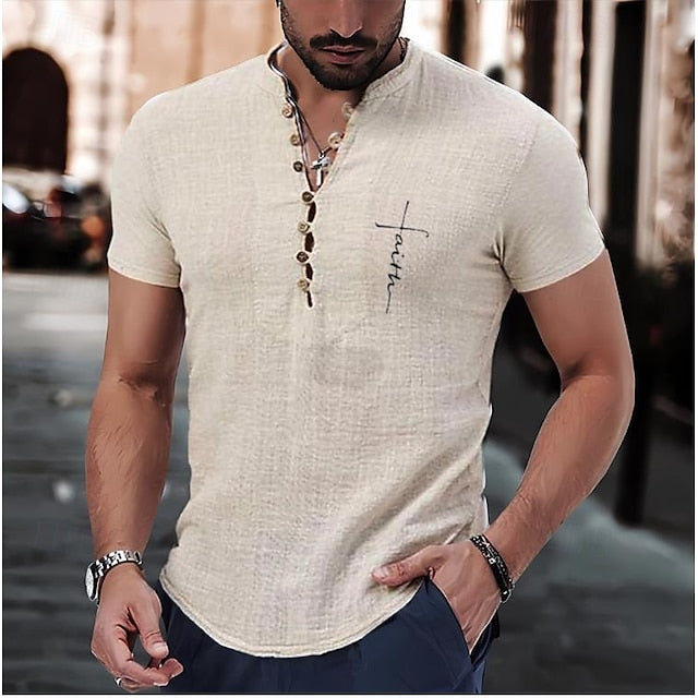 Up Men's Shirt Beach Summer Button Casual
