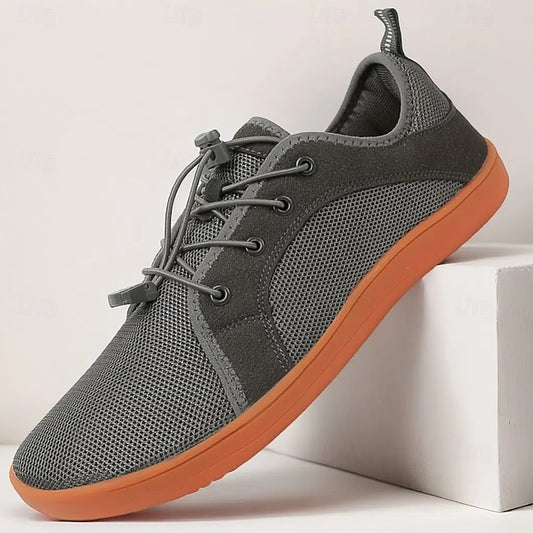Sole with Gray Sneakers – Knit Breathable Orange Men's