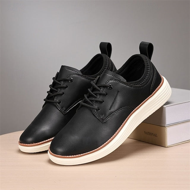 Blue Oxford Lace-Up Leather Shoes Men's – Navy Classic