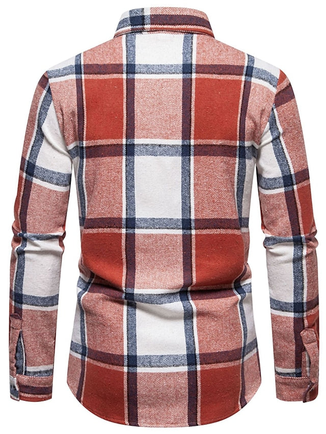 Black Casual Shirts Men's Shirt Red Blue Pink Checked