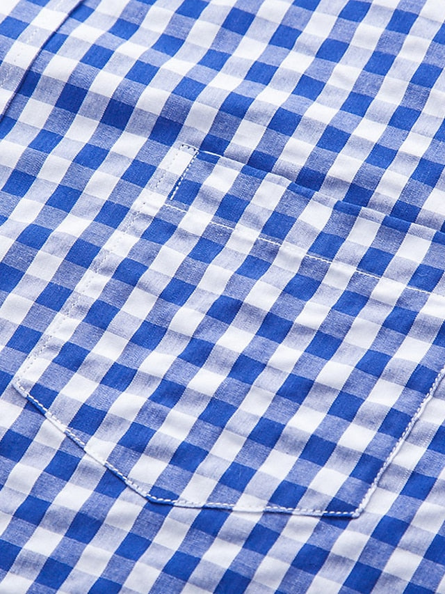 Men's Shirt Shirts Casual Button Checked Up