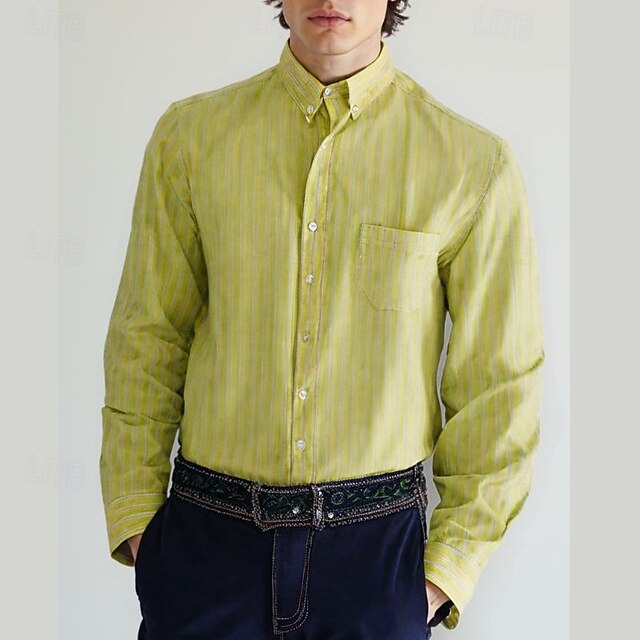 Beach Summer Shirt Up Men's Button Casual