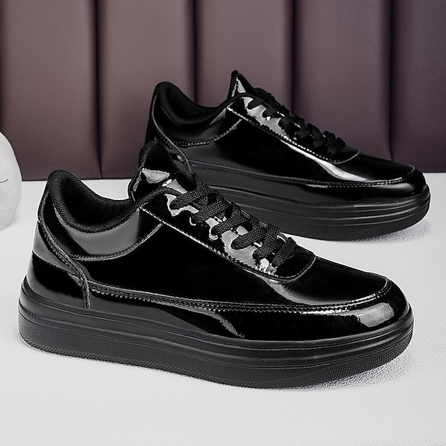 Stylish Gold Sneakers Low-Top – Men's Lace-Up Metallic