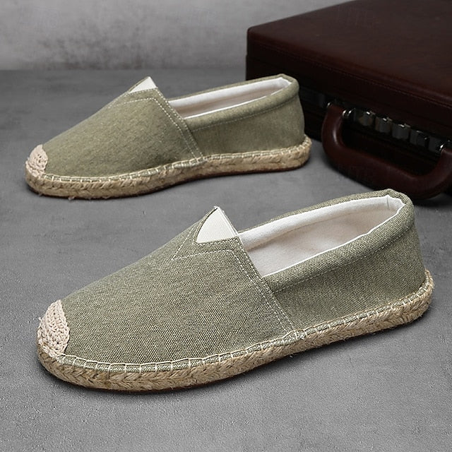 Shoes Slip-On Men's Rope with Canvas Red Espadrille Jute