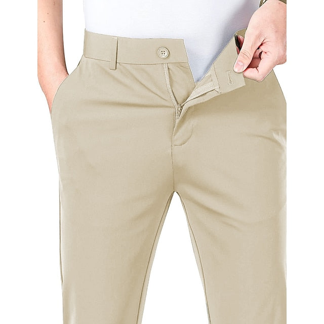 Pants Men's Golf Stretch Casual Trousers Pocket