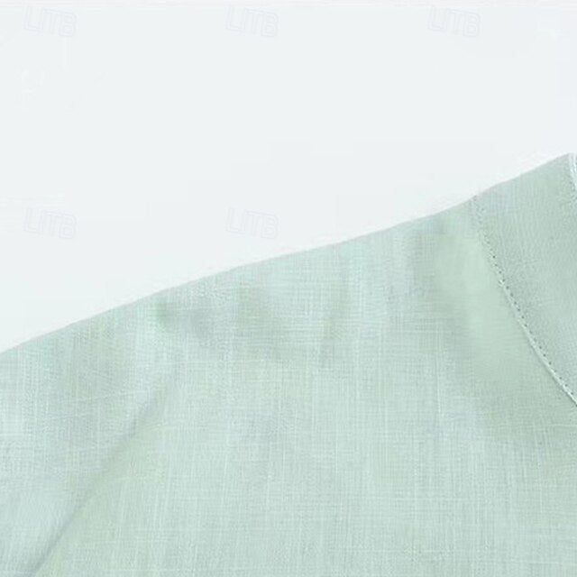 Shirt Beach Summer Casual Popover Men's