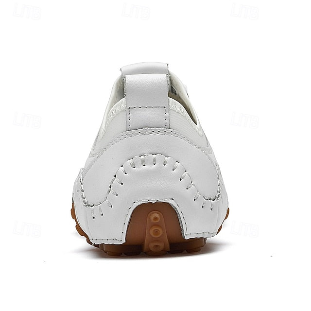 Shoes Casual Perforated with Men's White Hand-Stitched