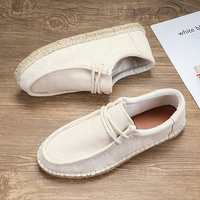 with Men's Rope – Beige Detail Loafers Casual Espadrille