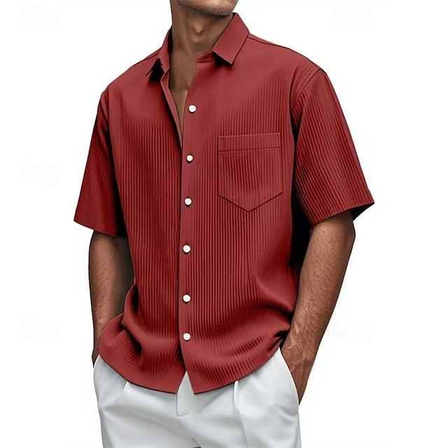 Men's Shirt Up Beach Button Casual Summer