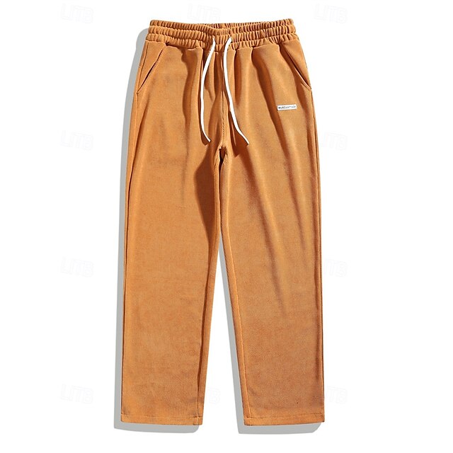 Trousers Pants Straight Leg Men's Corduroy Athletic