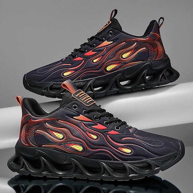 Detailing Red Men's Flame with Running Shoes