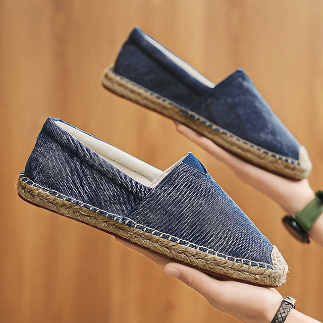Shoes Slip-On Men's Rope with Canvas Red Espadrille Jute