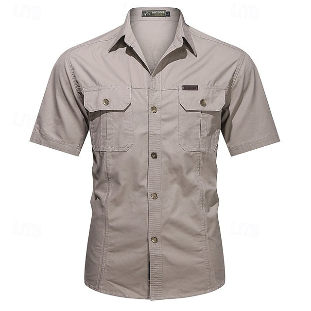 Up Shirt Men's Button Casual Summer Cargo