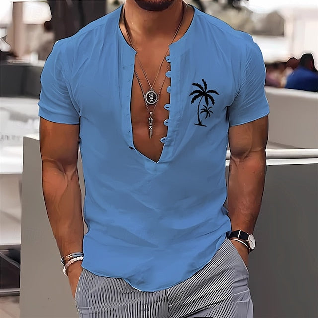 Minimalist Summer Aloha Men's Shirt Popover