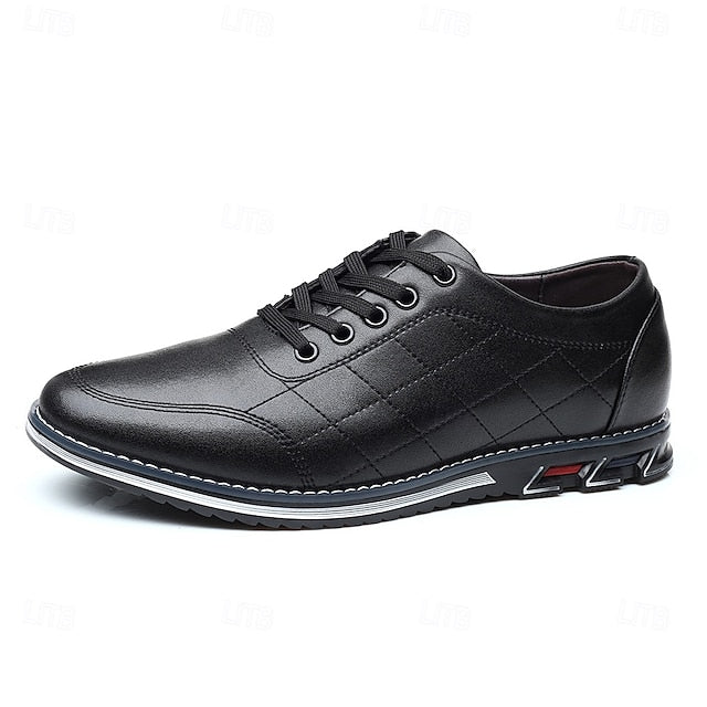 Lace-Up Sneakers Quilted Leather - Stylish Blue Men's Faux
