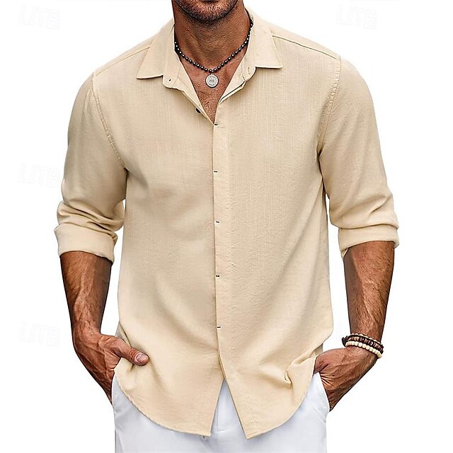 Button Up Beach Casual Shirt Summer Men's