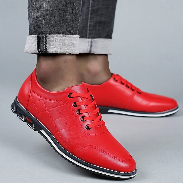 Lace-Up Sneakers Quilted Leather - Stylish Blue Men's Faux