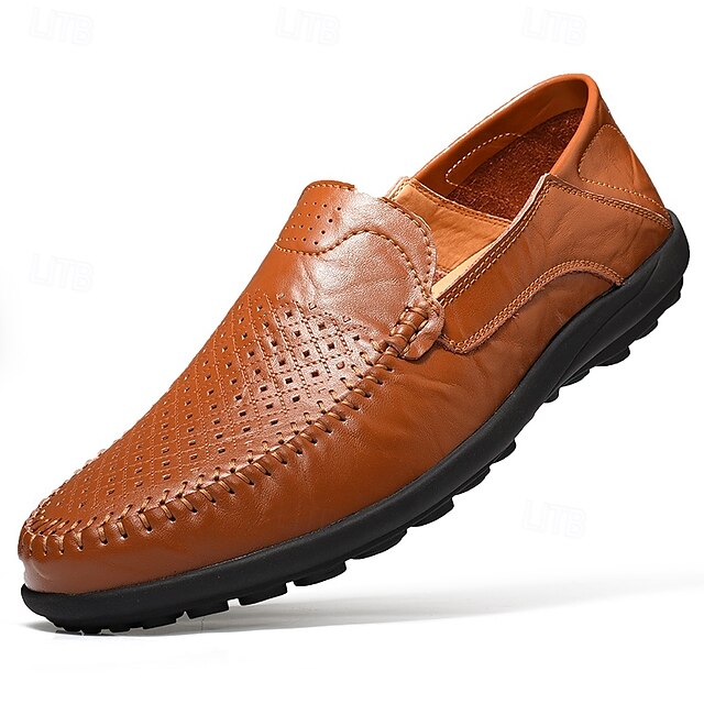 Loafers Faux - Breathable Perforated Men's Leather