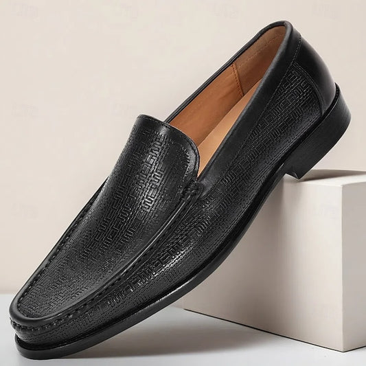 Cowhide Black Premium Loafers Men Crafted from with for Slip-On
