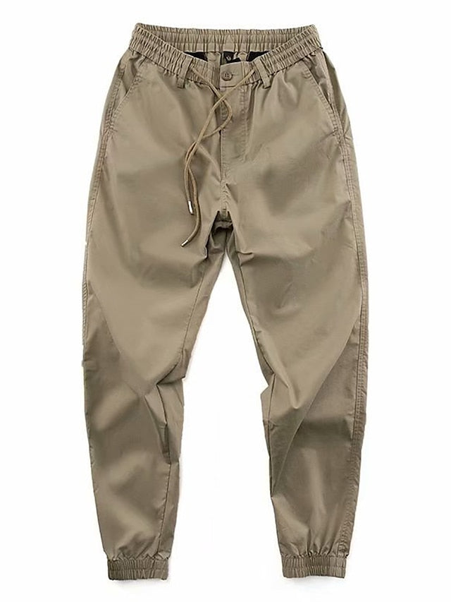 Pocket Pants Chinos Joggers Elastic Trousers Casual Men's