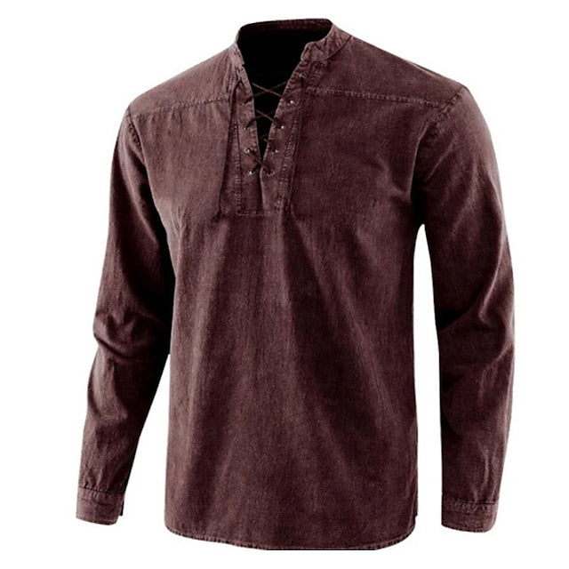 Collar Summer Band Men's Light Black Shirt
