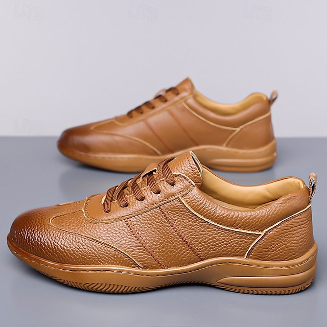 Men’s Sports Lightweight Sneakers Comfortable Leather –