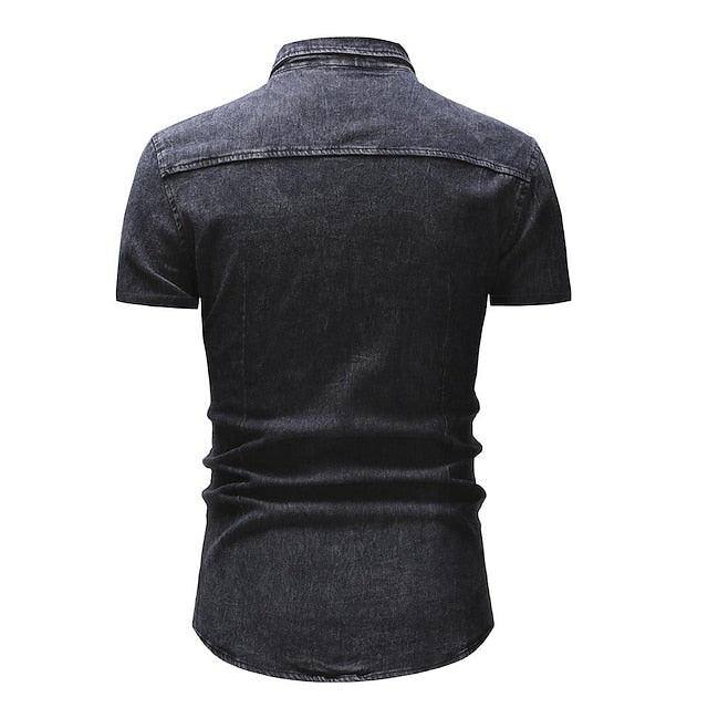 Button Shirt Chambray Summer Men's Jeans