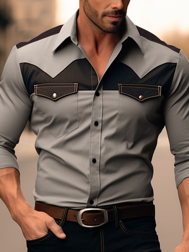 Button khaki Shirt Up Light Casual Men's Khaki