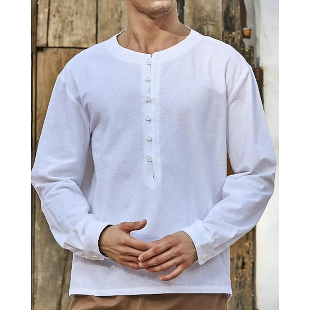 Beach Summer Men's Linen Solid Shirt