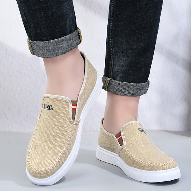 Loafers Men's Canvas Lightweight Slip-On Casual –