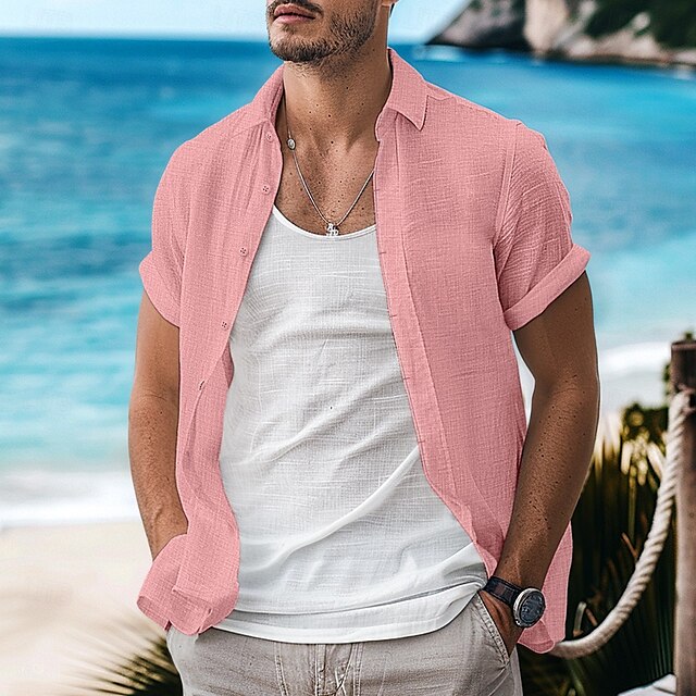 Summer Casual Linen Men's Beach Shirt