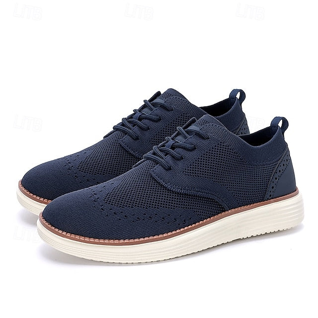 Lace-Up - Sneakers Men's Breathable Brogue Knit Casual