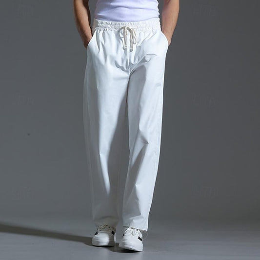 Drawstring Pocket Trousers Pants Casual Men's Waist Elastic