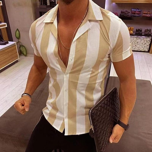 Summer Up Shirt Button Men's Casual Beach