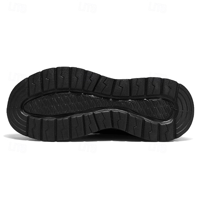 Elastic Sneakers Neon Yellow Knit Men's Sports with Upper