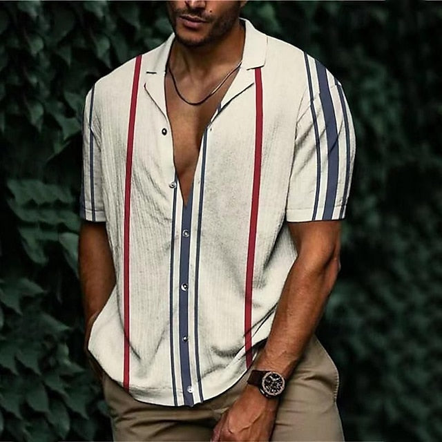Summer Up Shirt Button Men's Casual Beach