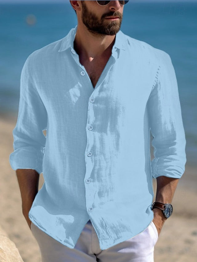Shirt Wear Beach Linen Summer Casual Men's