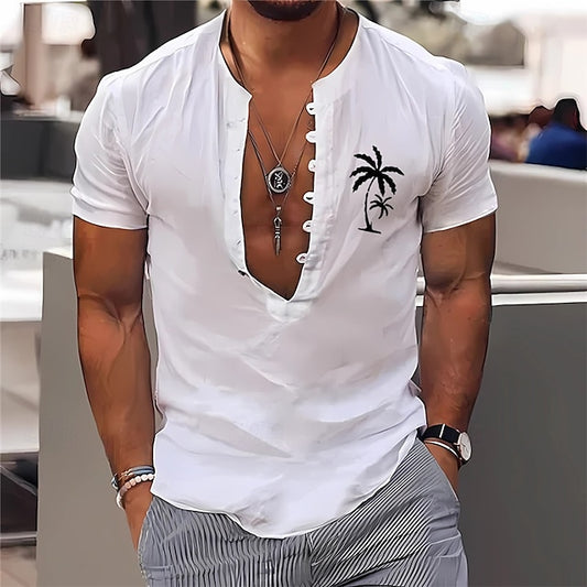 Minimalist Summer Aloha Men's Shirt Popover