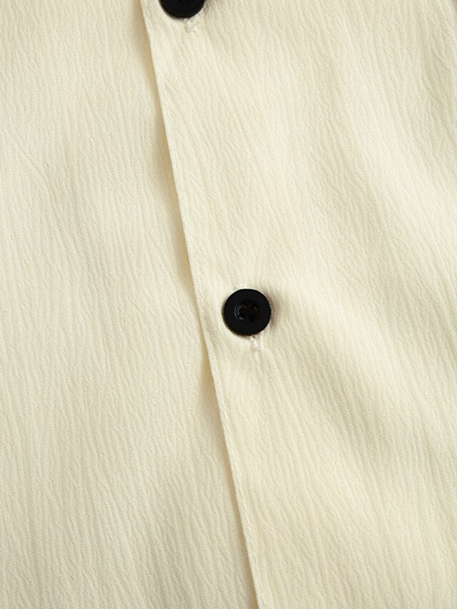 Casual Black Up Button Men's Summer Shirt