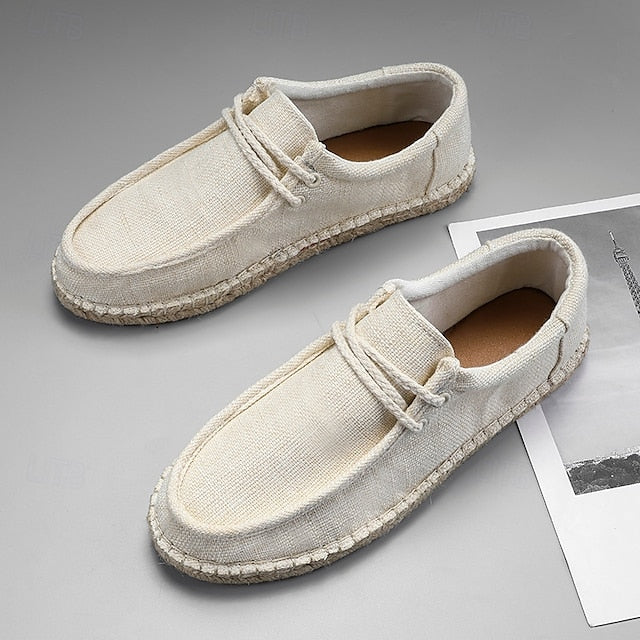 with Men's Rope – Beige Detail Loafers Casual Espadrille