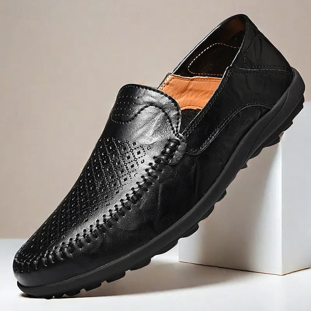 Loafers Faux - Breathable Perforated Men's Leather