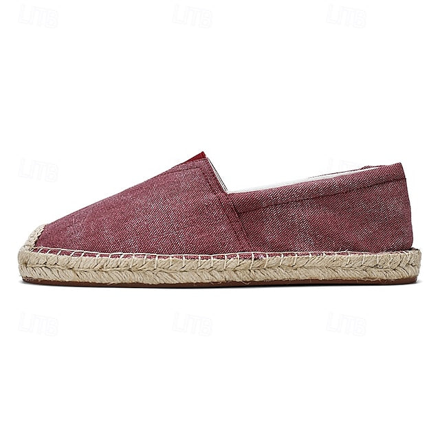 Shoes Slip-On Men's Rope with Canvas Red Espadrille Jute